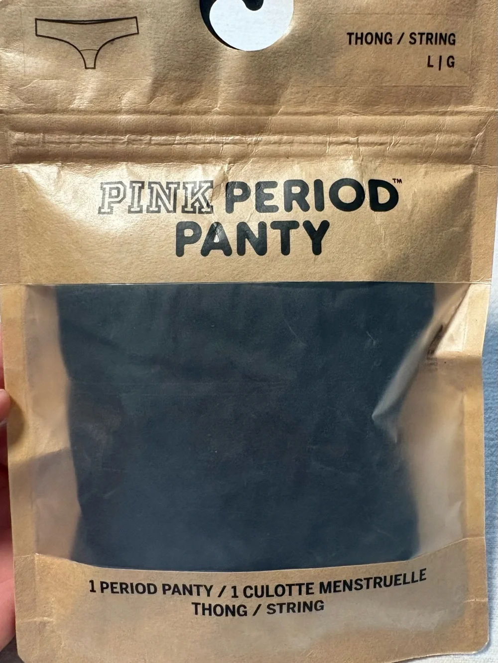 Victoria's Secret PINK Period Thong - Black